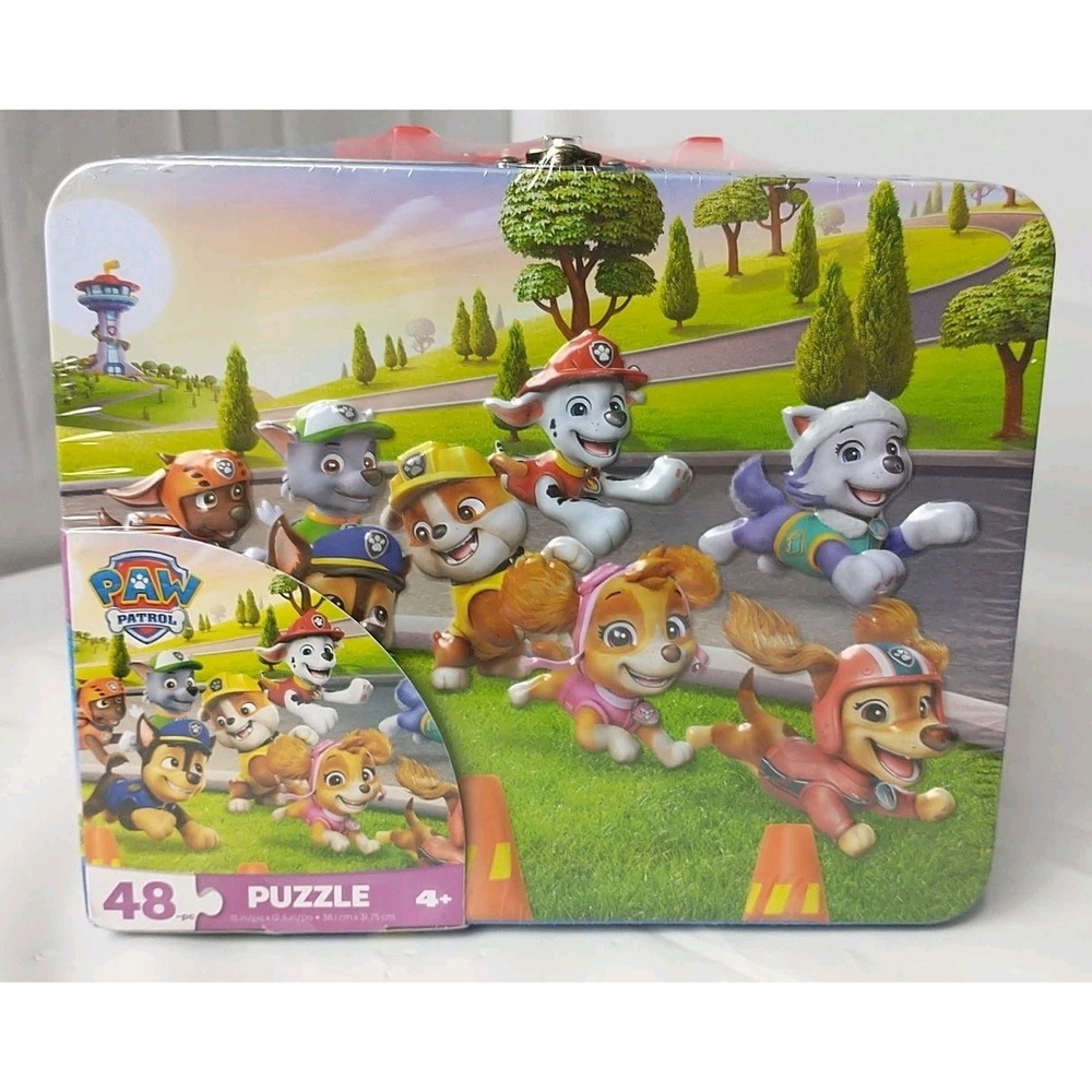 Spin Master Paw Patrol 48 Piece Puzzle in Metal Tin Box Ages 4+ Lunch Box New